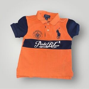 Polo Ralph Lauren Big Pony Athletic Division 67 Orange &Blue Shirt Size 3T